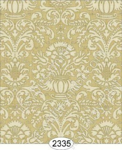 Dollhouse Miniature Wallpaper - Annabelle Damask Brown Cafe Latte 1:12 Scale