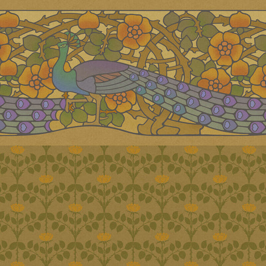 NEW PATTERN! Bradbury and Bradbury Dollhouse Wallpaper - Peacock