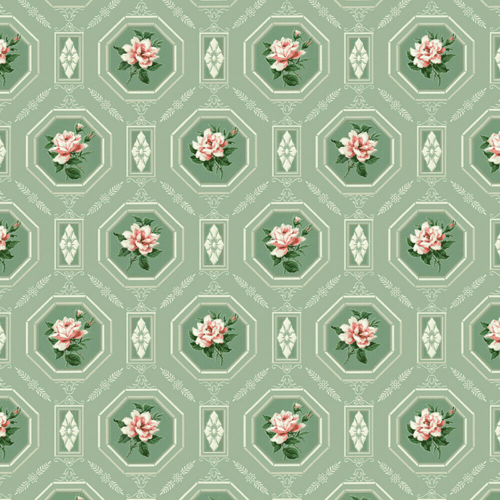 NEW!! Bradbury and Bradbury Dollhouse Wallpaper - Formal Floral