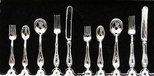 Dollhouse Miniature Silverware 2 Place Settings by Chrysnbon