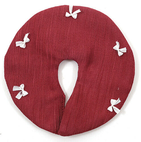 Dollhouse Miniature Christmas Tree Skirt Cranberry with White Bows