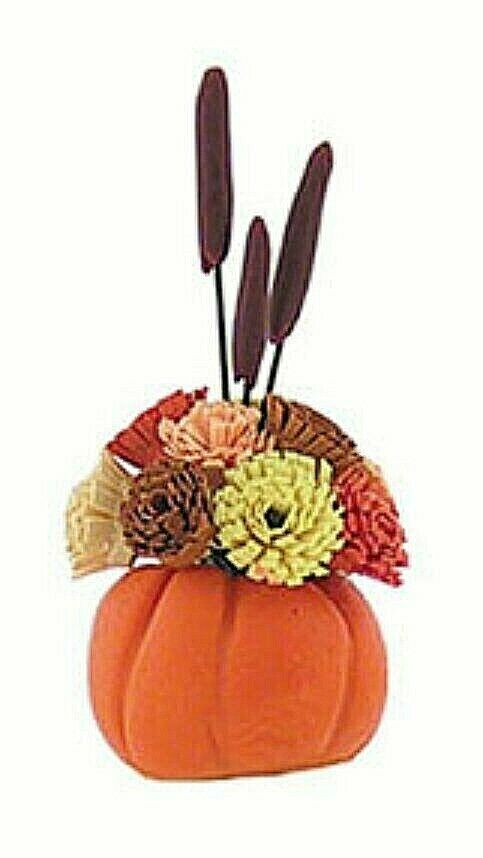 Miniature Halloween Pumpkin with Floral Arrangement