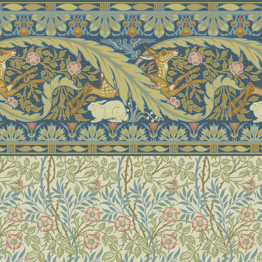 NEW PATTERN! Bradbury and Bradbury Dollhouse Wallpaper - Deer & Rabbit