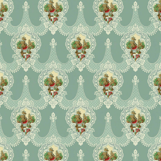 NEW!!  Bradbury and Bradbury Dollhouse Wallpaper - The Old Mill