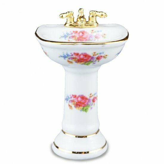 Reutter Porcelain - Dollhouse Miniature Dresdner Rose Bathroom Set