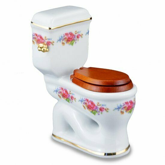 Reutter Porcelain - Dollhouse Miniature Dresdner Rose Bathroom Set