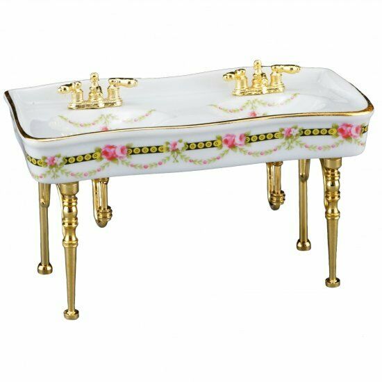 Reutter Porcelain - Dollhouse Miniature Double Sink Victoria