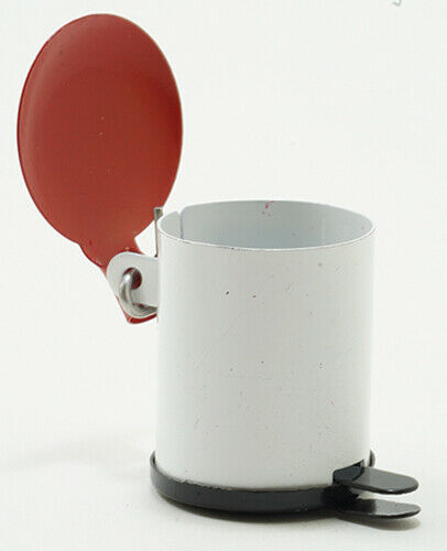 Dollhouse Miniature Garbage Can with Lid