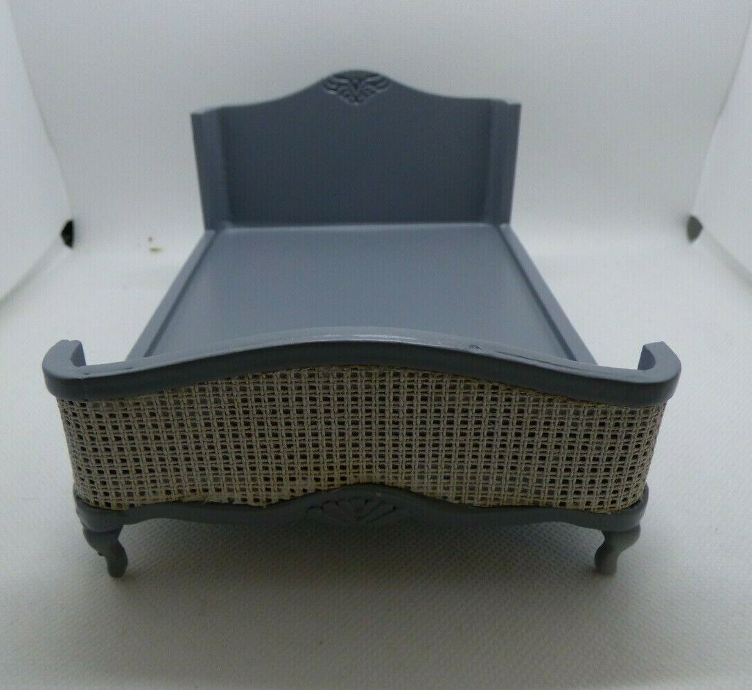 Dollhouse Miniature French Style Grey Double Bed