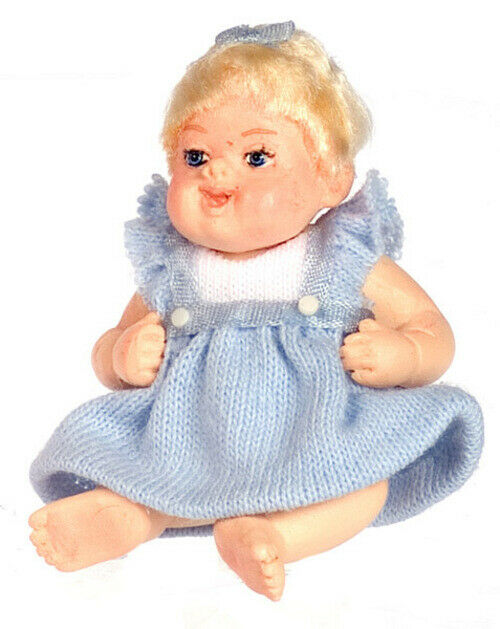 Dollhouse Baby Molly Doll Blue 1/12 Scale