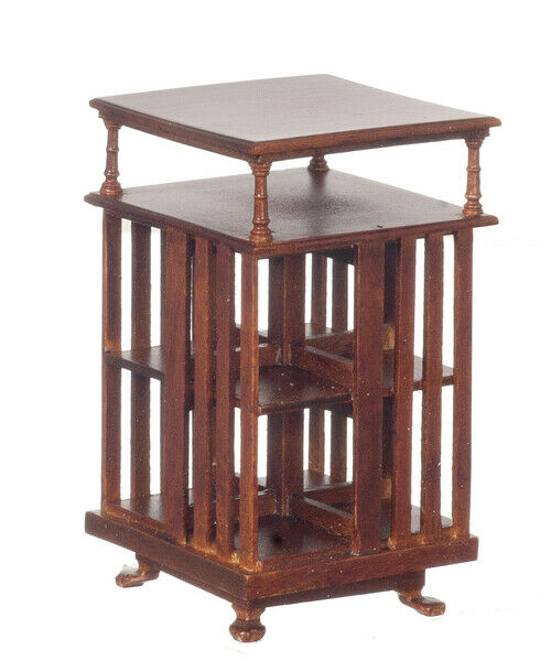Dollhouse Miniature JBM Mission Library Table in Walnut