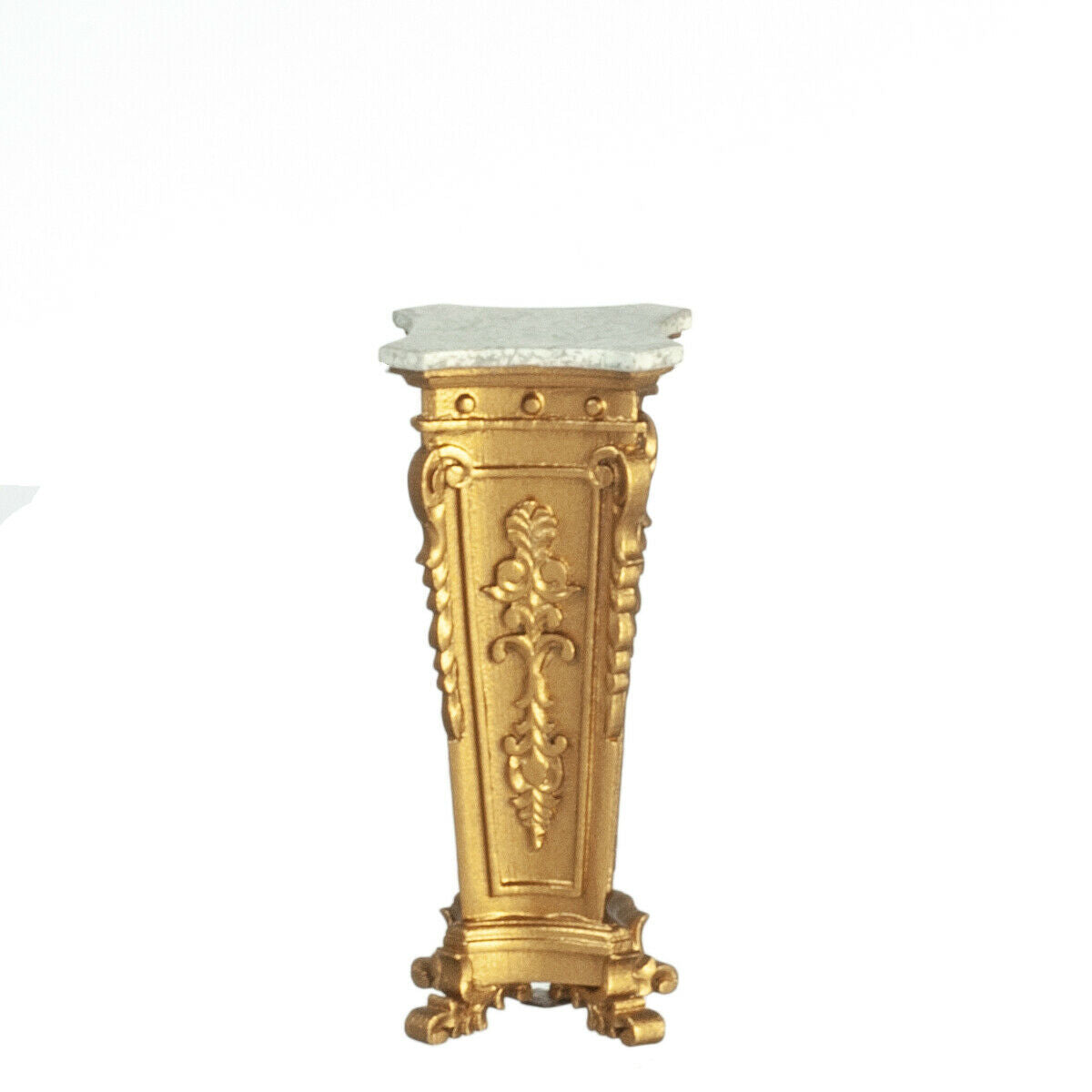 Dollhouse Miniature Rectangular French Pedestal in Gold - NEW From JBM