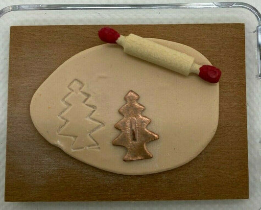 Handcrafted Dollhouse Miniature Making Christmas Tree Cookies
