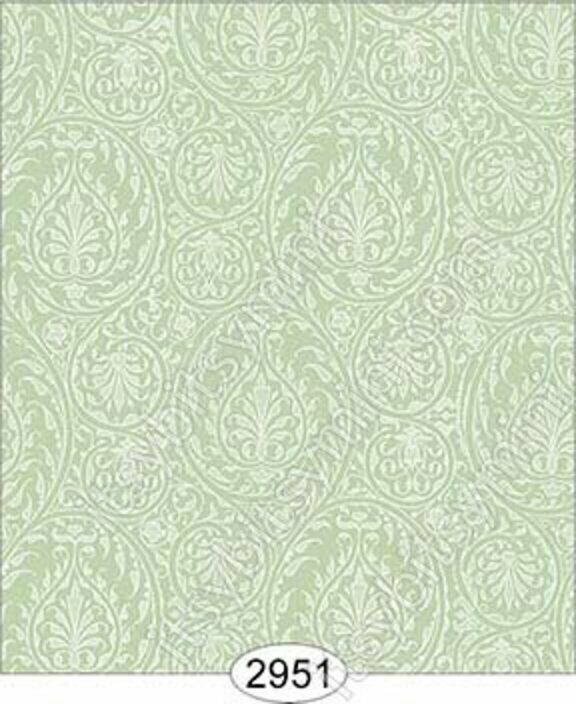 Dollhouse Quarter Scale Wallpaper - Cottage Chic - Green Mint