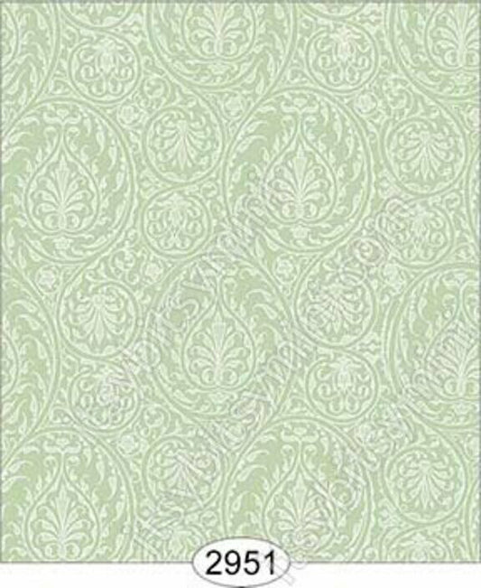 Dollhouse Quarter Scale Wallpaper - Cottage Chic - Green Mint