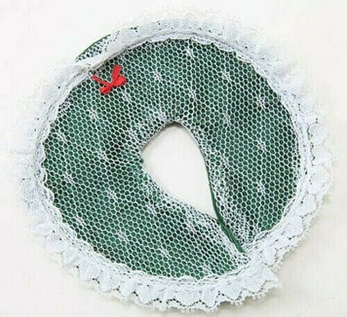 Dollhouse Miniature Christmas Tree Skirt Lace Over Green Fabric