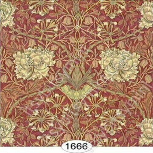 Dollhouse Miniature Wallpaper - Hamilton - Burgundy Red 1:12 Scale