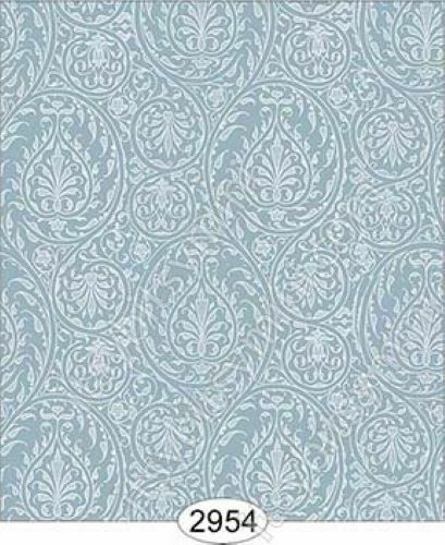Dollhouse Wallpaper - Birch Damask Blue