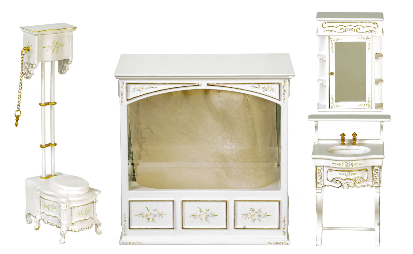 NEW from JBM Dollhouse Miniature Victorian Bathtub in White