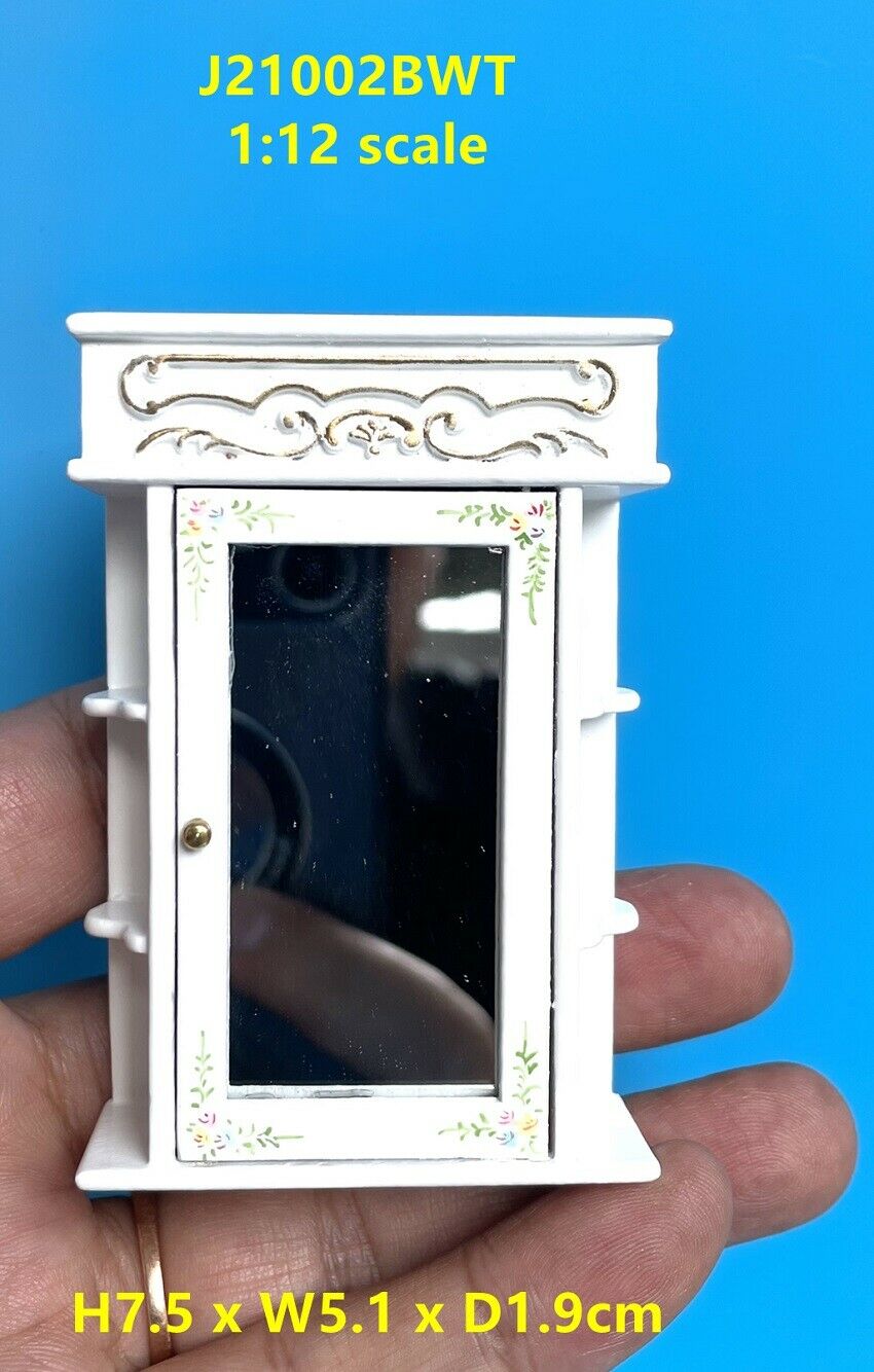 NEW from JBM Dollhouse Miniature Victorian Wall Cabinet in White
