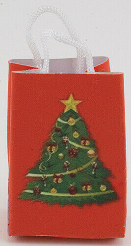 Dollhouse Miniature Christmas Tree Shopping Bag
