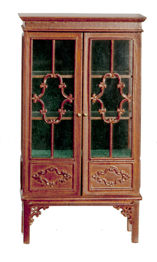 JBM Dollhouse Miniature - 1780 China cabinet in Walnut