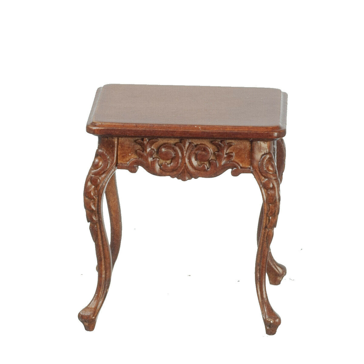 Dollhouse Miniature Victorian Side Table in Walnut by JBM