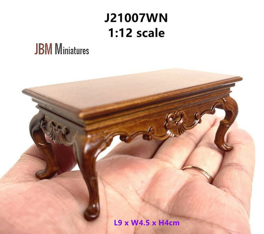 Dollhouse Miniature Victorian Coffee Table in Walnut by JBM