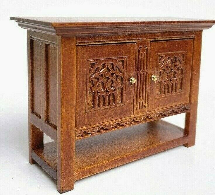 JBM Dollhouse Miniature Jacobean Credenza 1603 in Walnut
