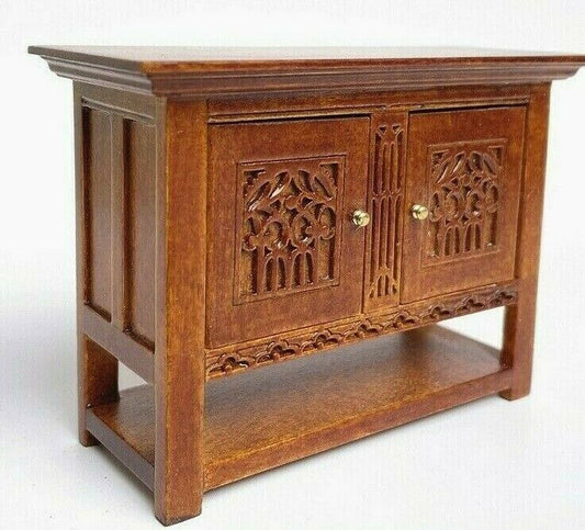 JBM Dollhouse Miniature Jacobean Credenza 1603 in Walnut
