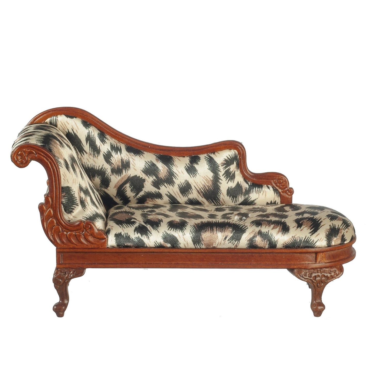 NEW by JBM Dollhouse Miniature French Victorian Chaise in Walnut