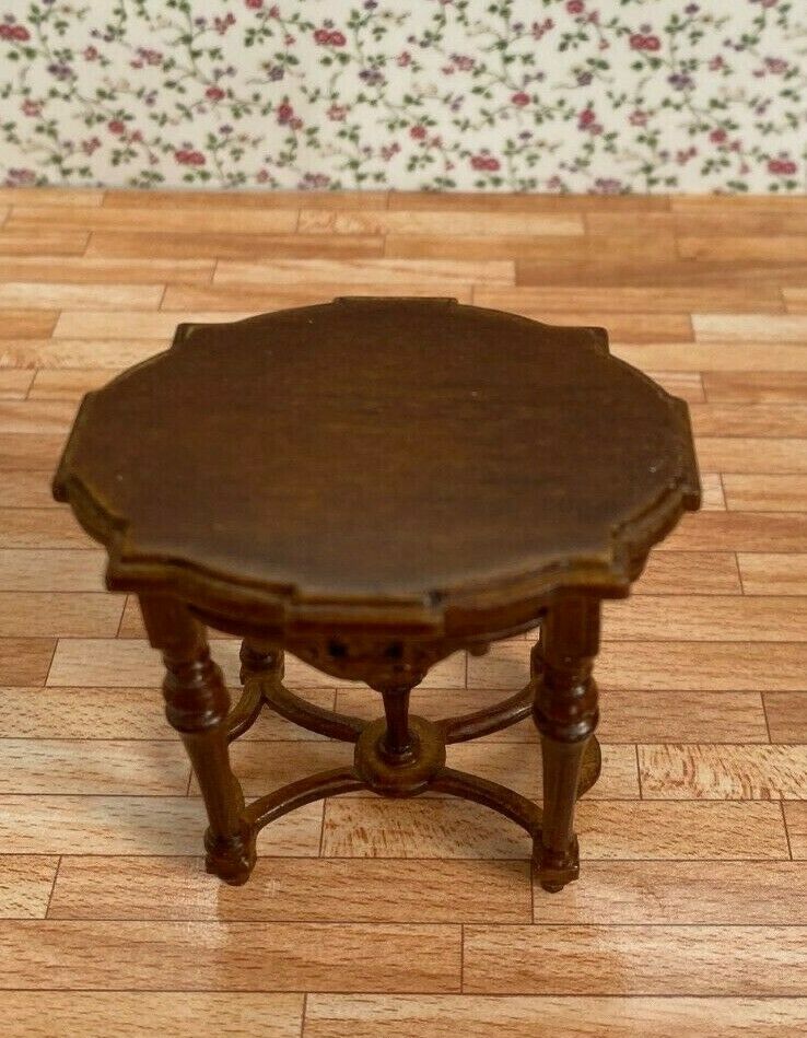 Oval Victorian Table in Walnut by JBM - Dollhouse Miniature