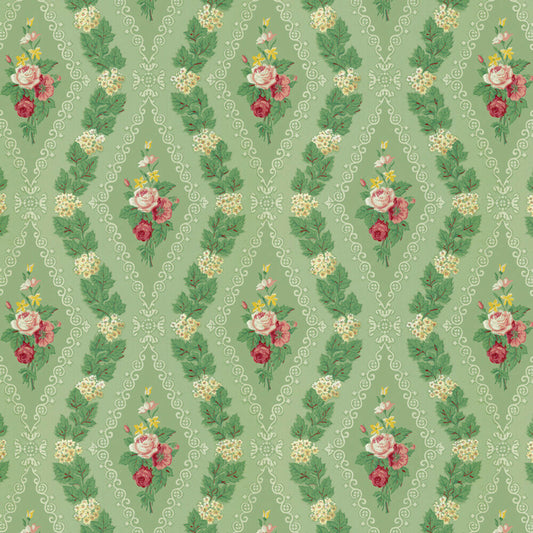 Bradbury and Bradbury Dollhouse Wallpaper - Floral Elegance