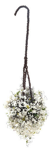 Hanging Basket: White, Small, for Dollhouse