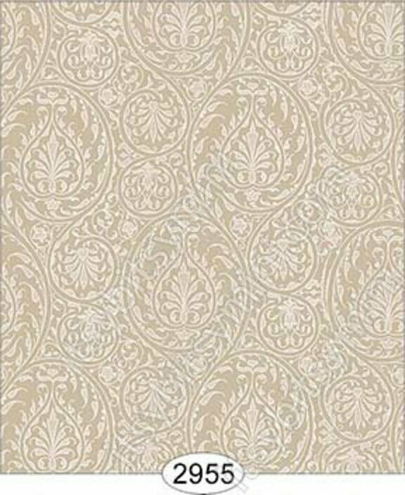 Dollhouse Wallpaper - Birch Damask Brown Beige BY Itsy Bitsy Minis