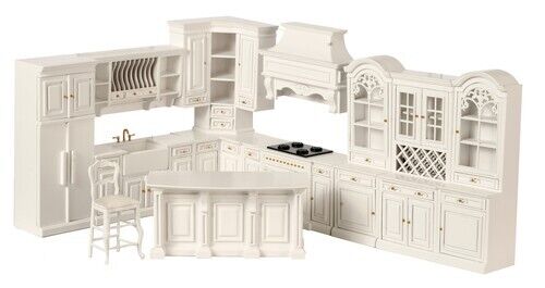 Dollhouse Kitchen Island in White from the Platinum Collection