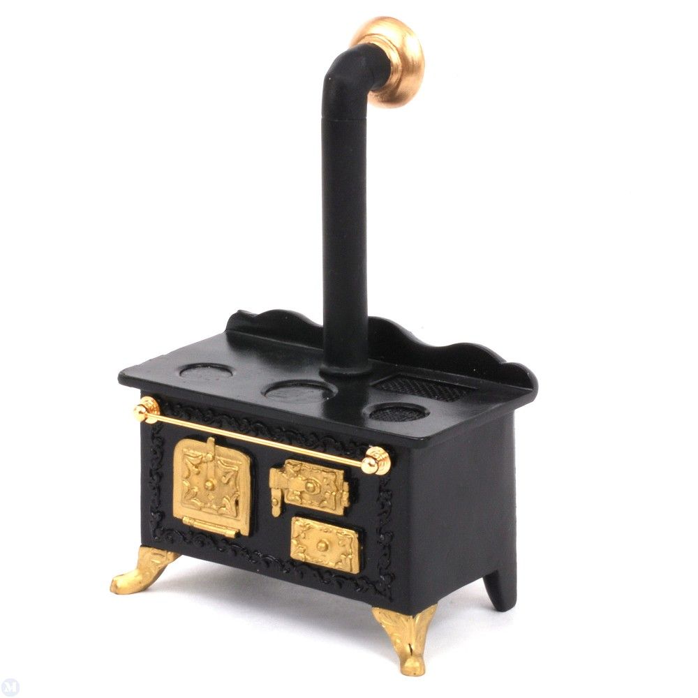 Reutter Porcelain - Dollhouse Miniature Black Stove
