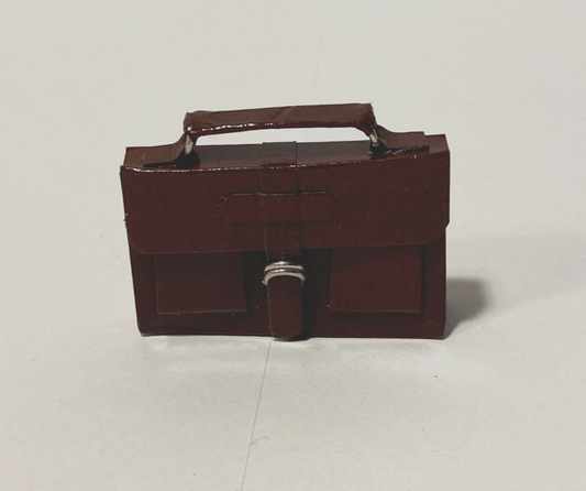 Dollhouse Miniature Brown Briefcase/Bag by Heidi Ott