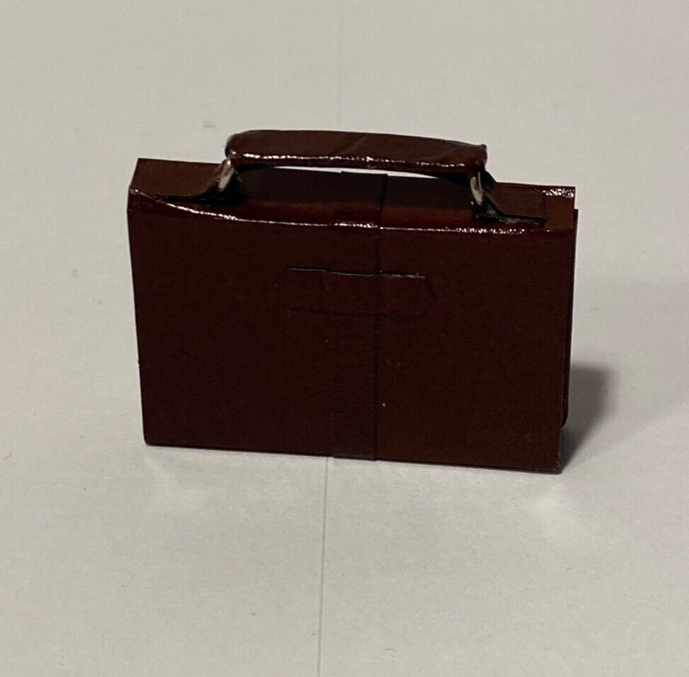 Dollhouse Miniature Brown Briefcase/Bag by Heidi Ott