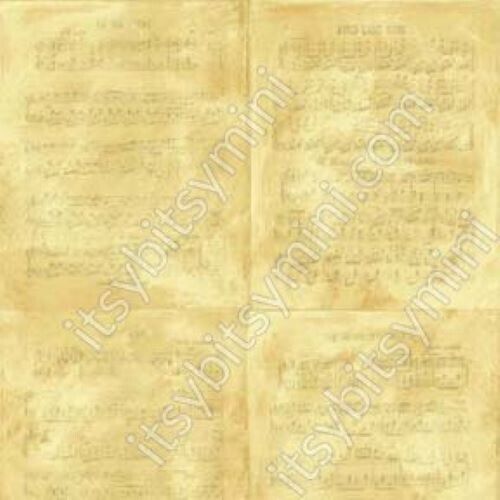 Dollhouse Wallpaper by Itsy Bitsy - Music Sheets Green #1152A