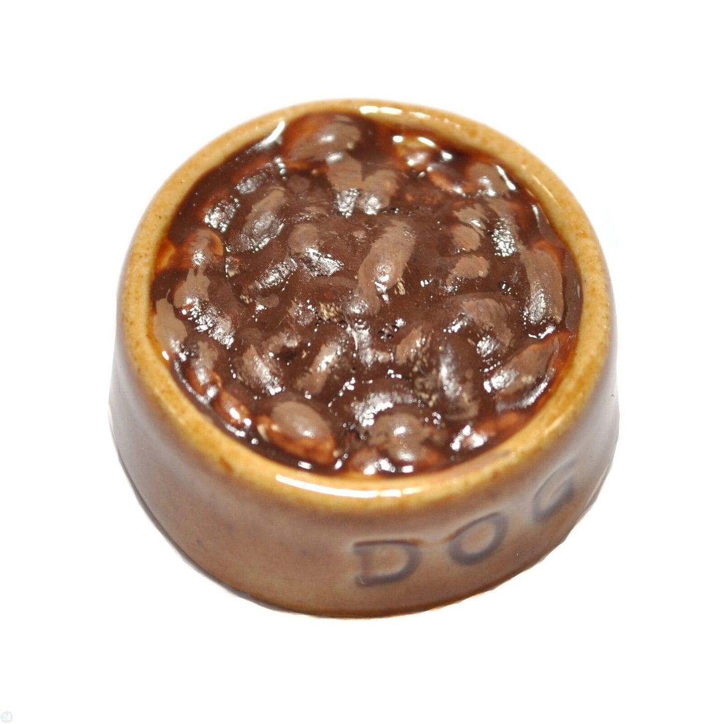 Dollhouse Miniature Dog Bowl with Food