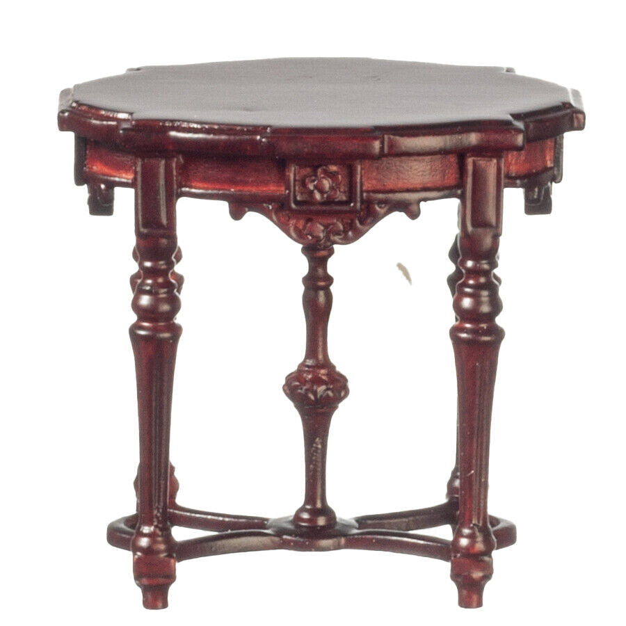 Dollhouse Miniature Victorian End Table in Mahogany by JBM