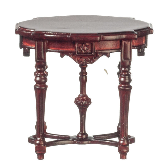 Dollhouse Miniature Victorian End Table in Mahogany by JBM