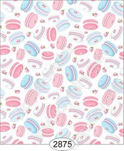 Dollhouse Miniature Wallpaper - Tea For Two - Macaron Toss 1:12 Scale