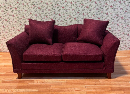 Dollhouse Miniature Soft Plum Sofa