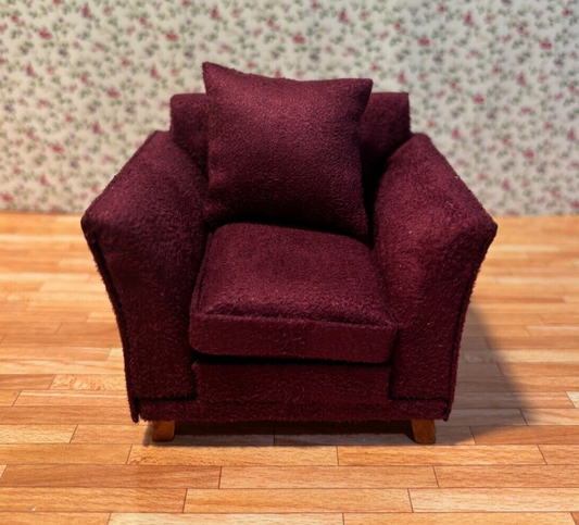 Dollhouse Miniature Soft Plum Armchair