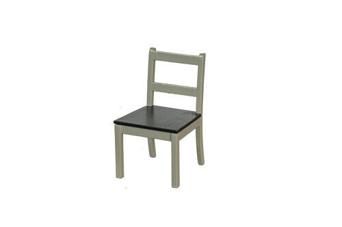 Dollhouse Miniature Kitchen Chair in Grey and Black