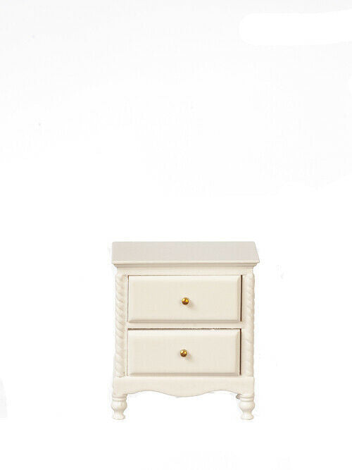 White Bedside Table by JBM - Dollhouse Miniature