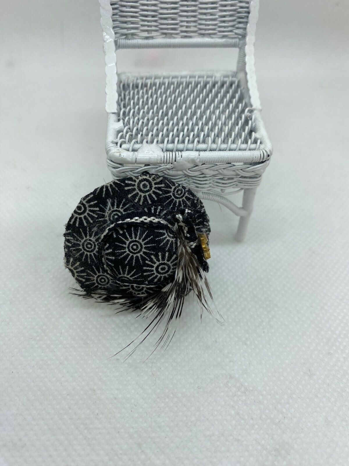 Dollhouse Miniature Handcrafted Black Hat by Pat Jackson