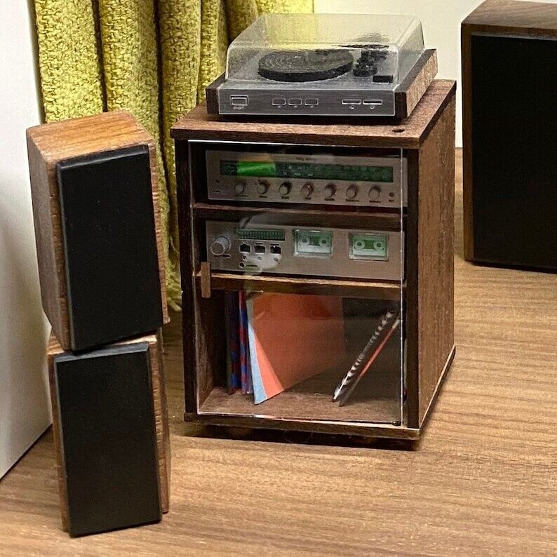 Miniature Stereo System 1/12 Scale Handcrafted